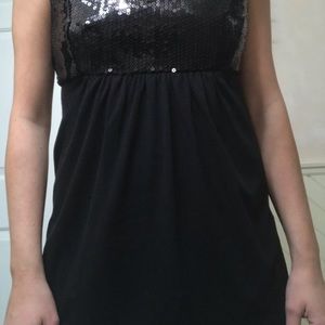 Black sequined tank top